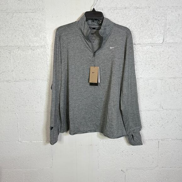 Nike Active Dri-fit Swift-Element Uv 1/4-Zip Running Top - Smoke Grey 2X $70 - Picture 1 of 8